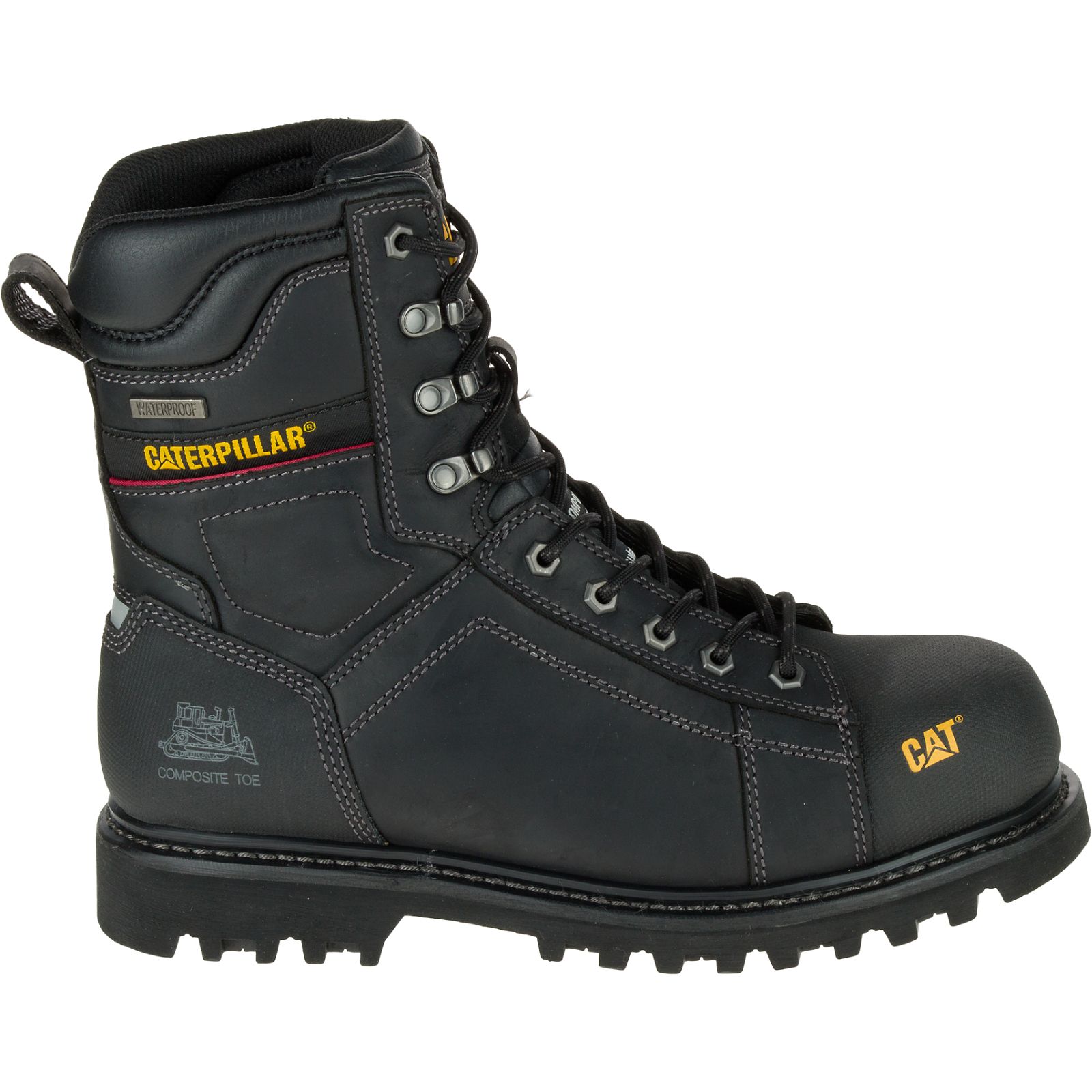 Caterpillar Boots South Africa - Cat Men's Control 8" Waterproof Composite Toe Csa Work Boots Black XO0496823